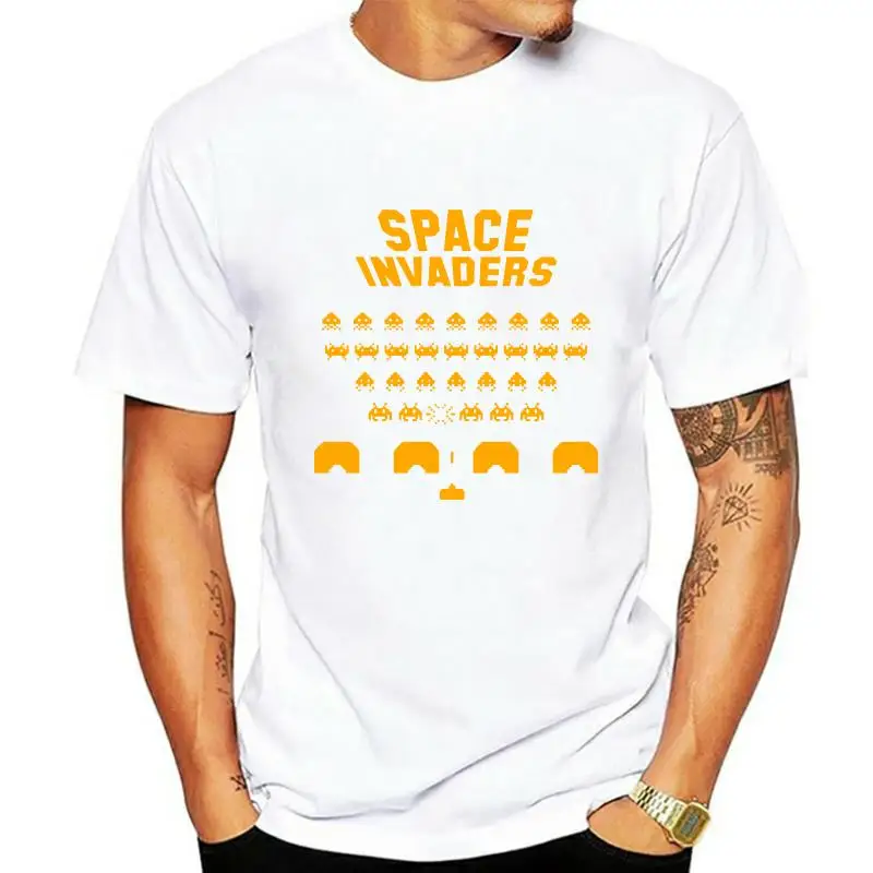 halliday space invaders Men Tees Cotton T-Shirts short sleeve Ready Player One games ernest cline easter egg pop culture(1)