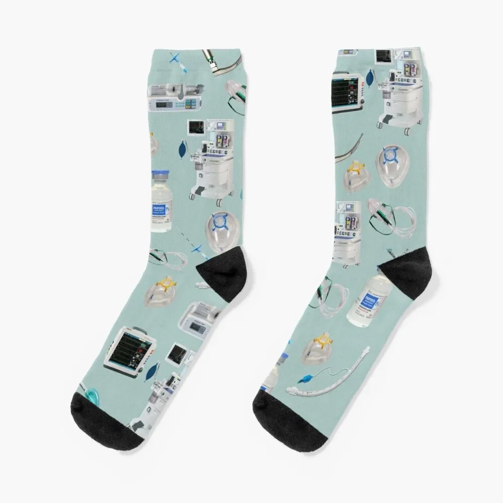 Tools of the Trade LIGHT BLUE Anesthesia / Anaesthesia Socks Toe sports bright garter Climbing Socks Men Women's