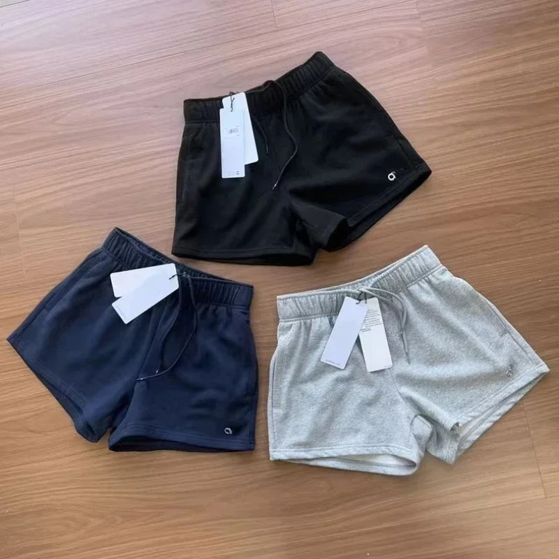 

AL Summer Women's Shorts Black Running Fitness Women's Sports Shorts High Waist Quick Drying Breathable Loose Jogging Pants