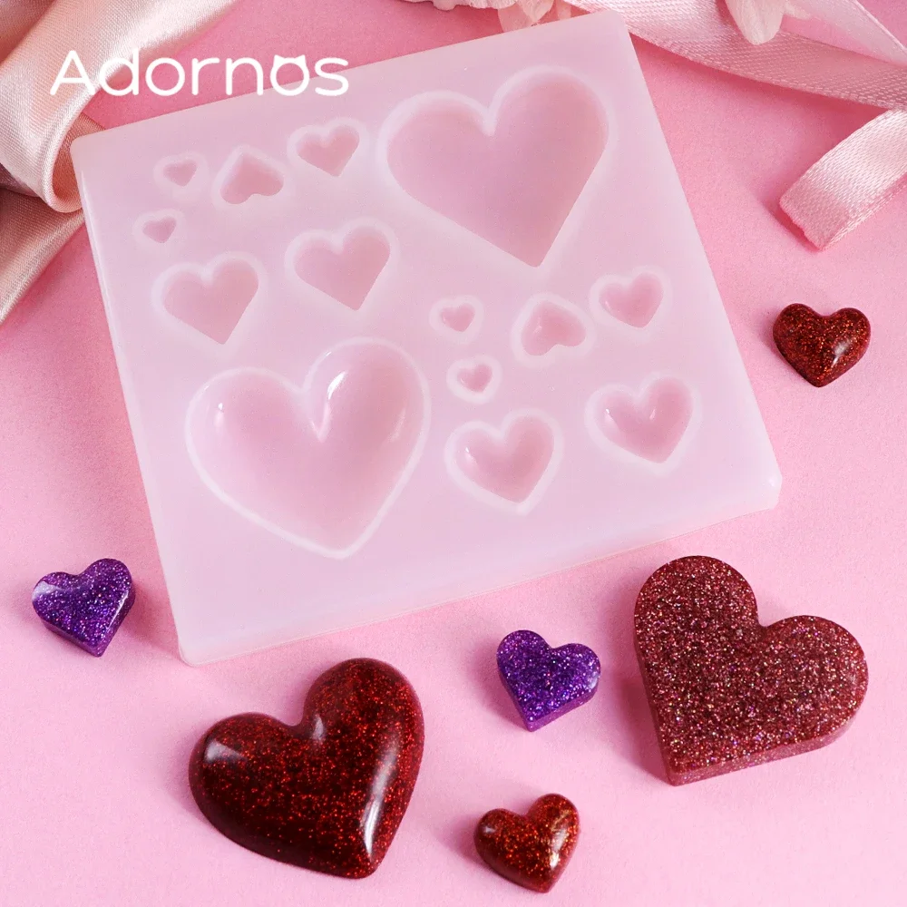 1pc Multiple Sizes Love Heart Shape Pendant Silicone Mold Valentine's Day Crafts Silicone Mold DIY Candle Gifts Jewelry Making