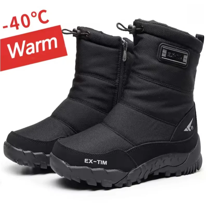 جديد شتاء دافئ أفخم الثلوج أحذية الرجال النساء في الهواء الطلق الشتاء الأحذية أحذية قطنية مقاومة للماء ارتداء مقاومة ومكافحة زلة حذاء من الجلد