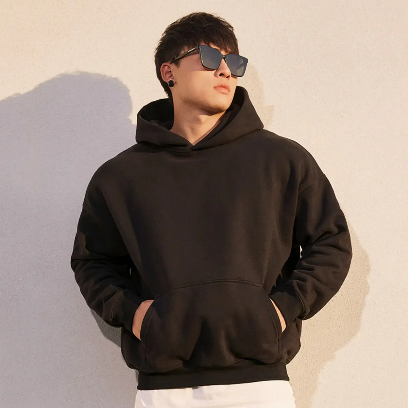 

Autumn Men's Hooded Sweatshirt Overfit Male Hoodie New In Luxury Pastel Color Cotton Emo Aesthetic Korean Style 90s Vintage Tops