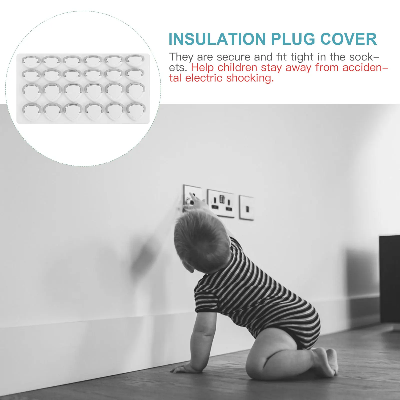 24 قطعة من أغطية المخرج المقاومة للأطفال غطاء توصيل عازل لواقي مقبس سلامة الطفل من الصعب إزالةها بواسطة الأطفال بلمسة نهائية ناعمة رقم