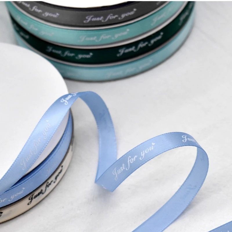 50 ياردة/لفة 10 مللي متر شريط من الساتان مطبوعة "فقط لأجلك" الشريط لتغليف الهدايا باقات الزفاف ملزمة الملابس مواد الخياطة