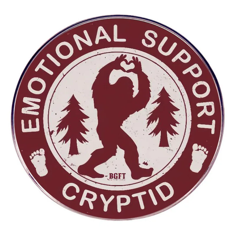 Emotional Support Cryptid Enamel Pins Big Foot Sasquatch Lapel Badge Brooch Decoration Jewelry