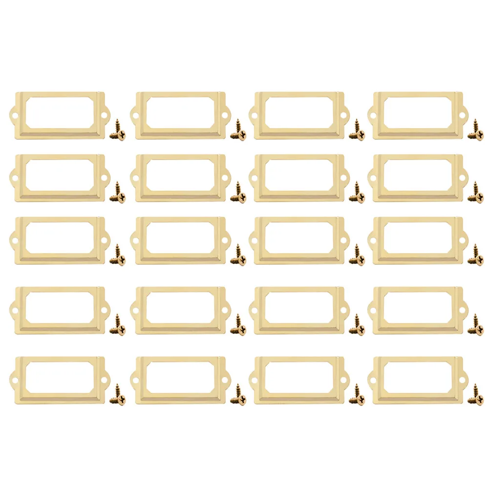 Enhance Your Office Space with 20pcs Bronze Drawer Label Pull Cabinet Frame Handle for Apothecary and File Boxes