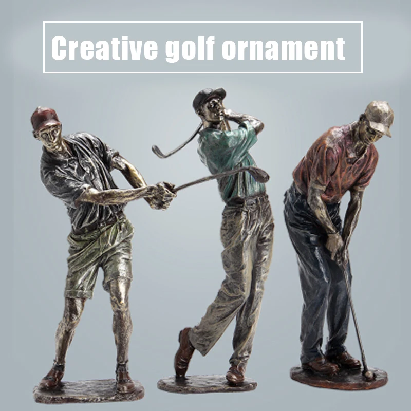 Golfer Figurine Statue Decor Vintage Golfer Sculpture Swinging A Golf Club Housewrming Gift Choice For Your Family Or Friends