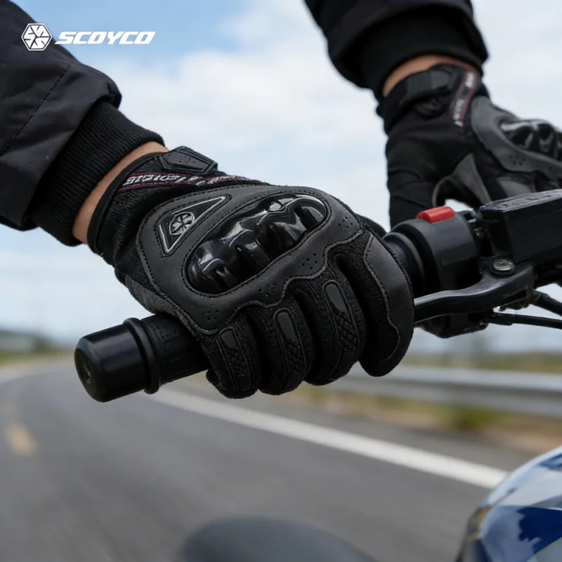 SCOYCO Finger Motorcycle Gloves Men Women Summer Breathable Pitbike Glove Anti-fall Motocross Motorbike Accessory Items Mittens