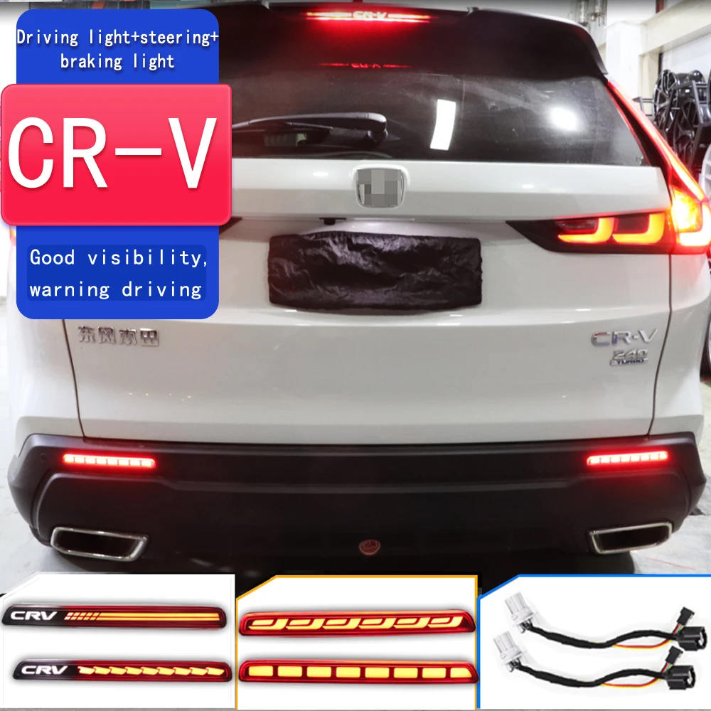 

2pcs LED Rear Bar Lamp For Honda CR-V CRV 2023 Reflector Multi-functions Rear Tail Light LED Rear Bumper Light Auto Brake Light