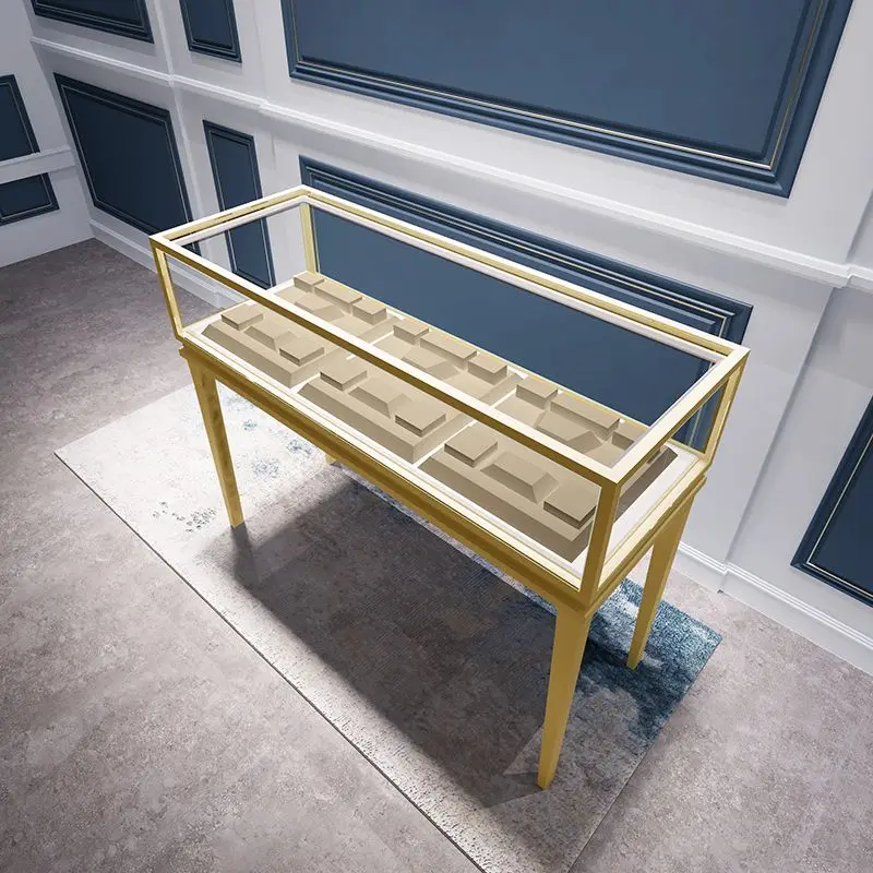 custom.Customized 3D Glass Jewelry Store Display Showcase LED Lighting Mall Kiosk Ideas Retail Shop