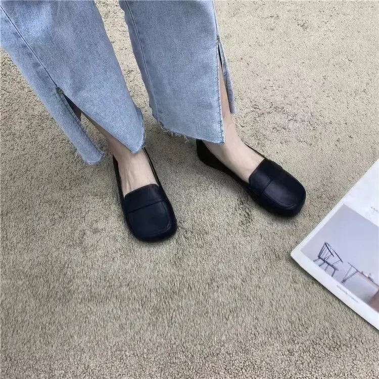 New Comfortable Soft Soled Women Solid Color Coat Flat Casual Shoes Fashion Simple Shallow Mouth Basic Style Single Shoes