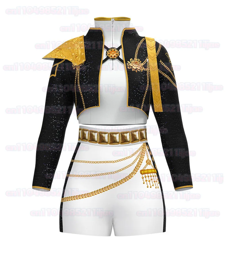 Kpop زوي تأثيري حلي النساء الفتيات شيطان الصيادين ميرا تأثيري الملابس مجموعة يتوهم هنتركس فستان هالوين ملابس تنكرية للحفلات مجموعة