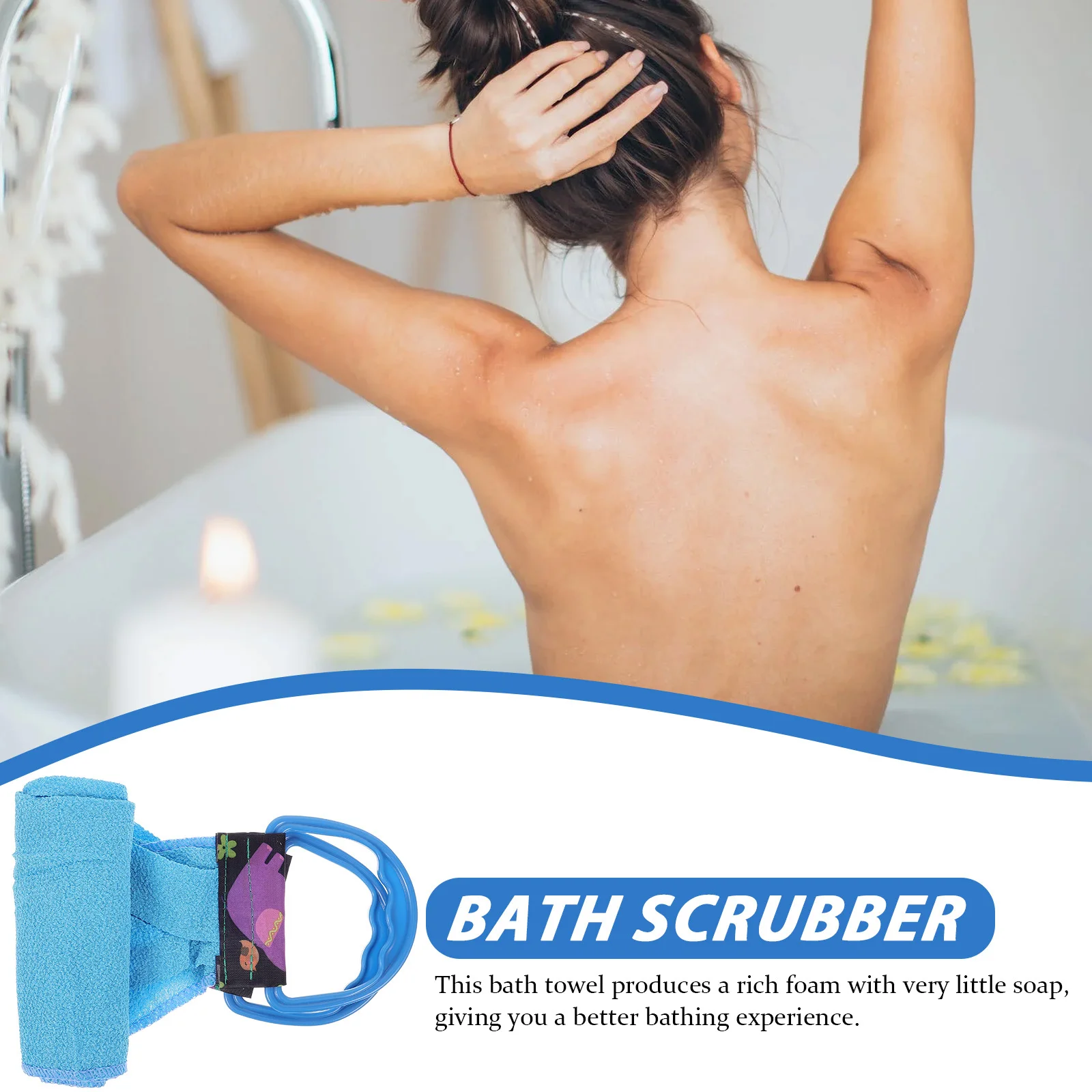 

Back Scrubber Towel Exfoliating Shower Bath Washing Cloth for Deep Clean Dead Skin Removal Lightweight Portable Design