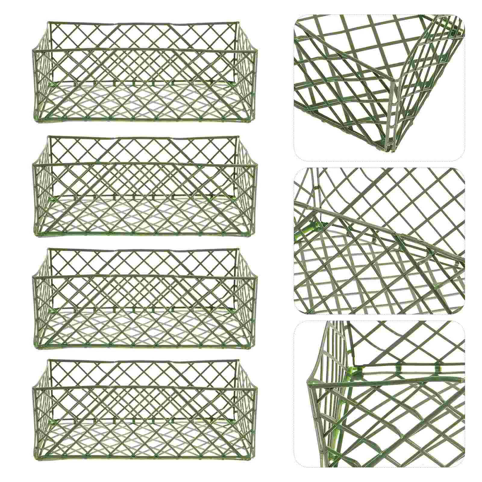 

10 Pcs Flower Mud Holder Plastic Wall Decor Floral Cages Green Fixer Lightweight Environmental Friendly