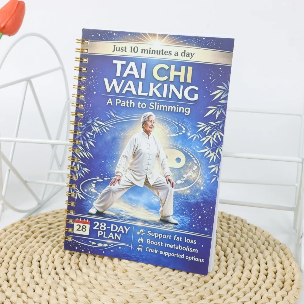 10-Minute Daily Tai Chi Walking Handbook for Seniors, Chair-Supported Low-Impact Tai Chi Walking Guide, Gentle Fat-Burning Welln