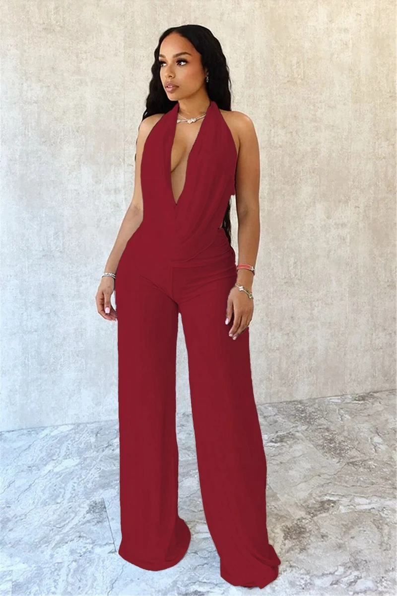 스타일리시 레이디 우아한 OL 투피스 세트 여성 홀터 스윙 칼라 백리스 탑과 팬츠 세트 2025 가을 메쉬 파티 의상