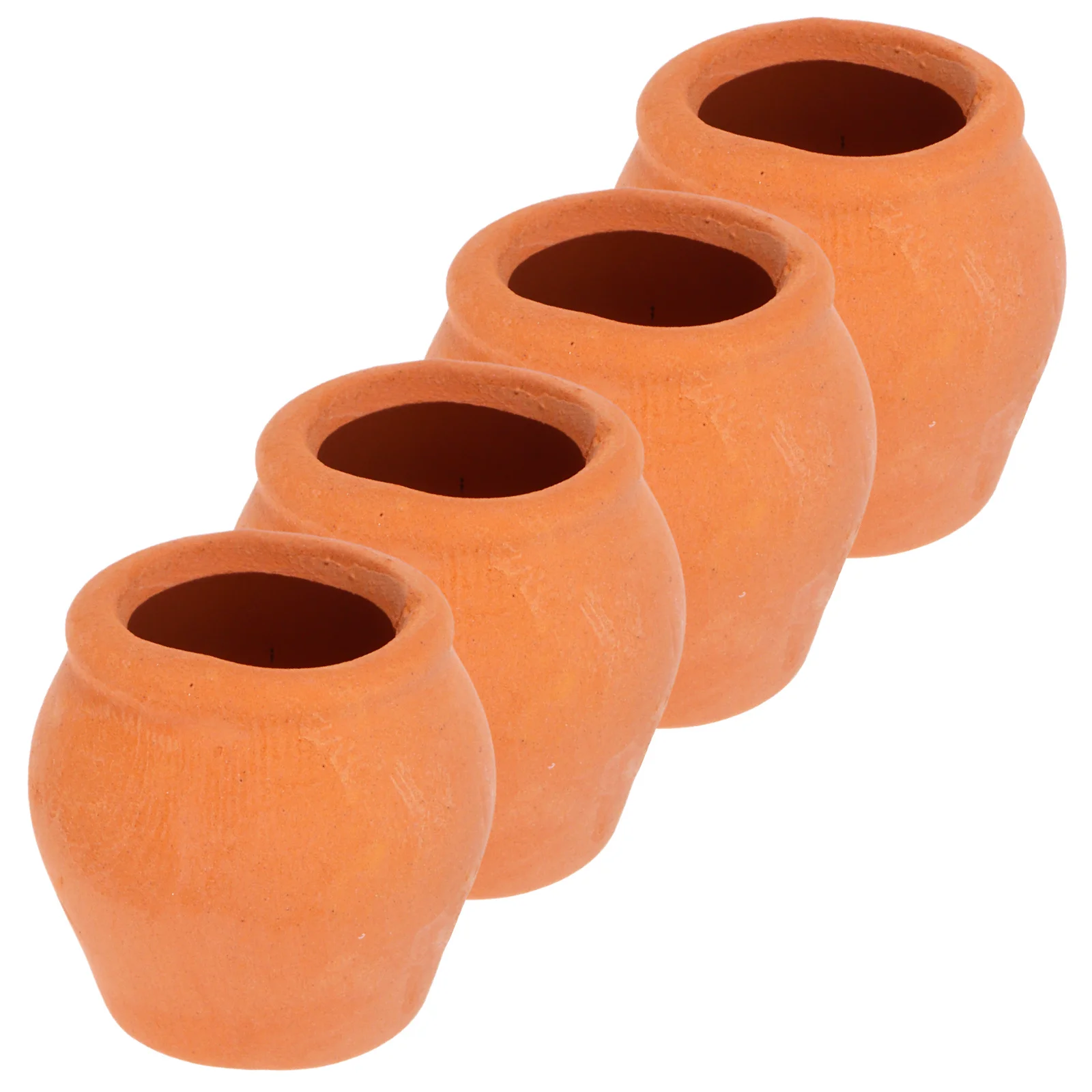 

4Pcs Small Pottery Flower Pots Miniature Seedling Planters Stylish Decorative Containers for Indoor Outdoor Mini Garden