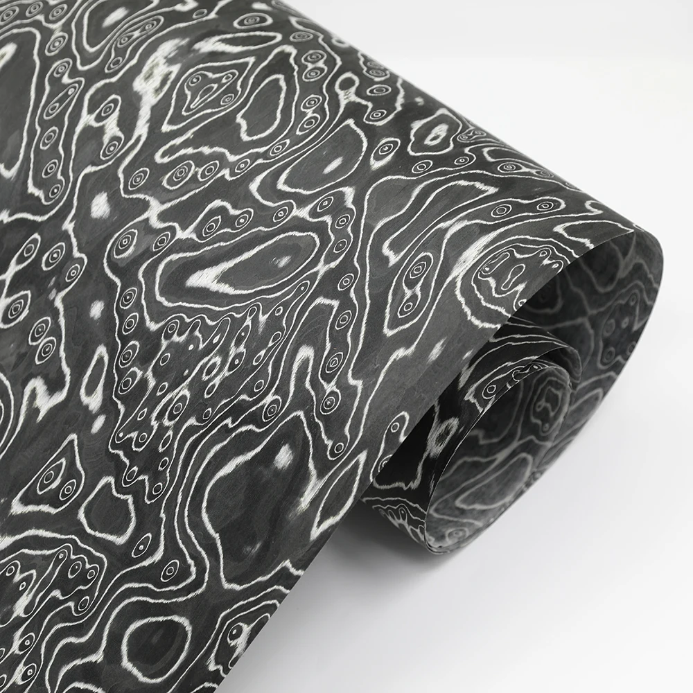 New Design Black And White Engineered Wood Veneer With Fleece Backing