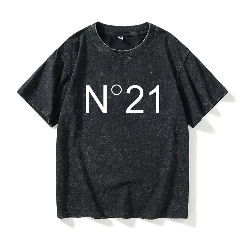 

N21 Trendy round Neck Short Sleeve T-Shirt Casual Loose Cotton Men's Wear Summer Couple's Clothing Classic Style EQY Brand