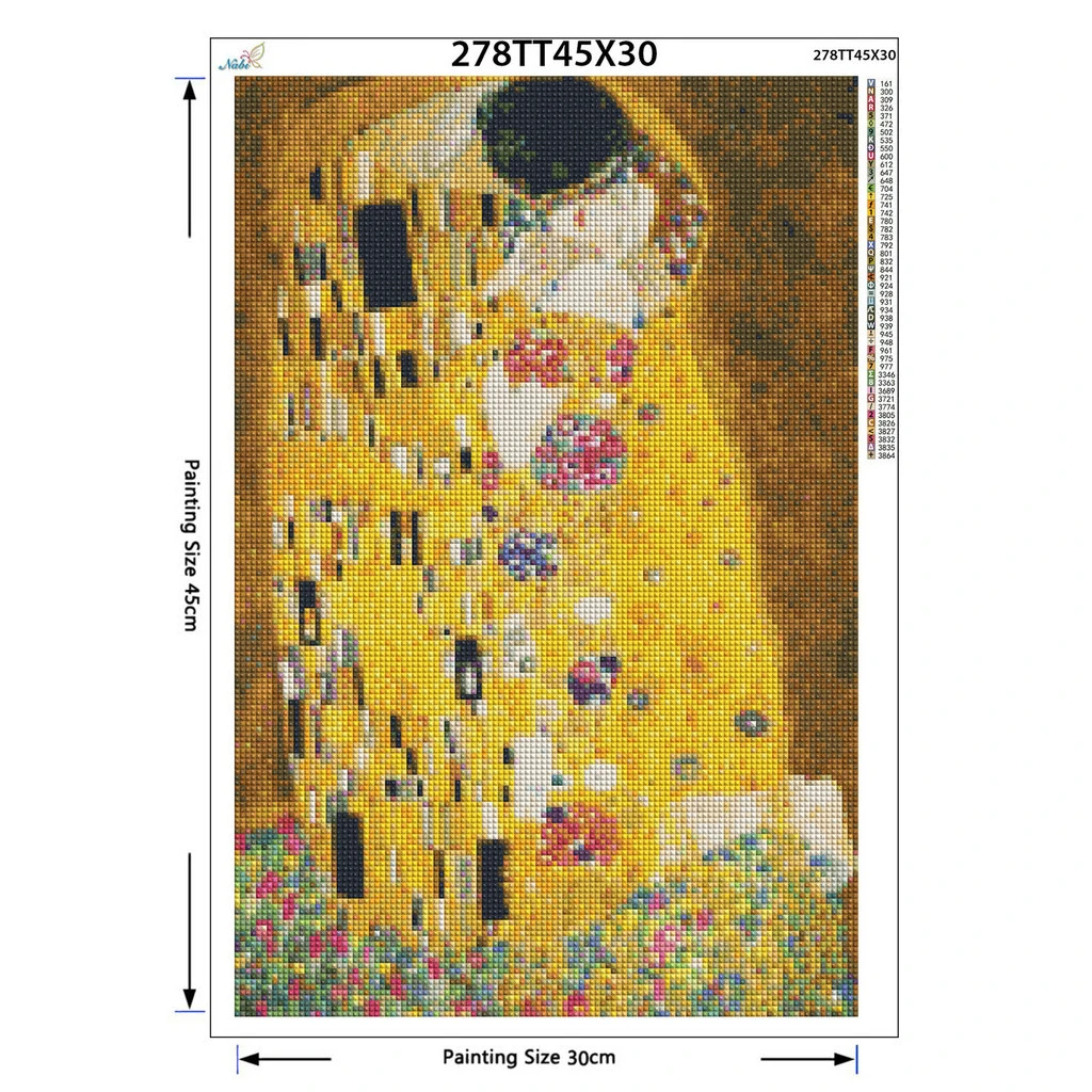 Full Square Diamond 5D DIY Diamond Painting Gustav Klimt The Kiss Embroidery Cross Stitch Acrylic  Painting Decor Gift