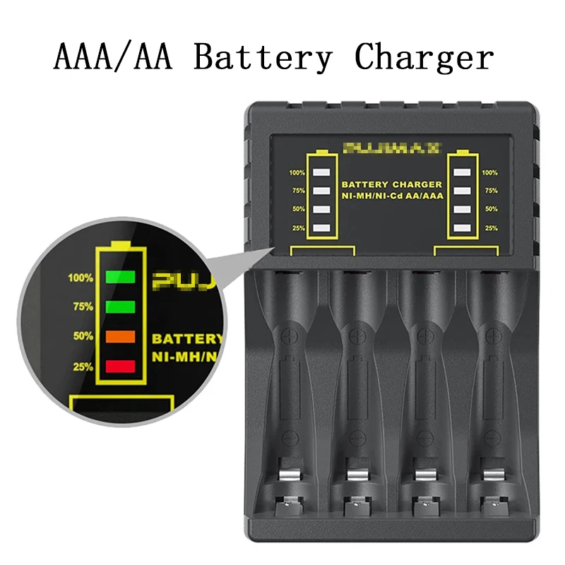 4 Slot Battery Charger Intelligent Fast Rechargeable Batter Charger With LED Indicator Charger For AA/AAA Ni-MH/Ni-Cd Batteries