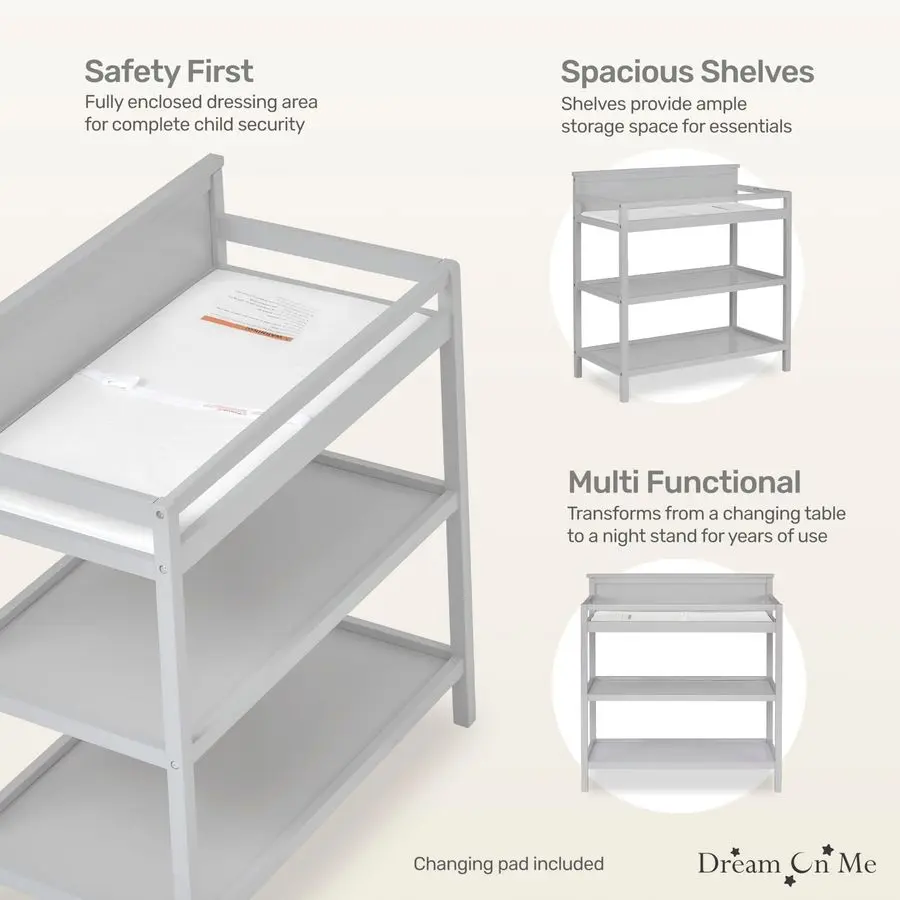 Jax Universal Changing Table, Pebble Grey 34x20x40 Inch Pack of 1