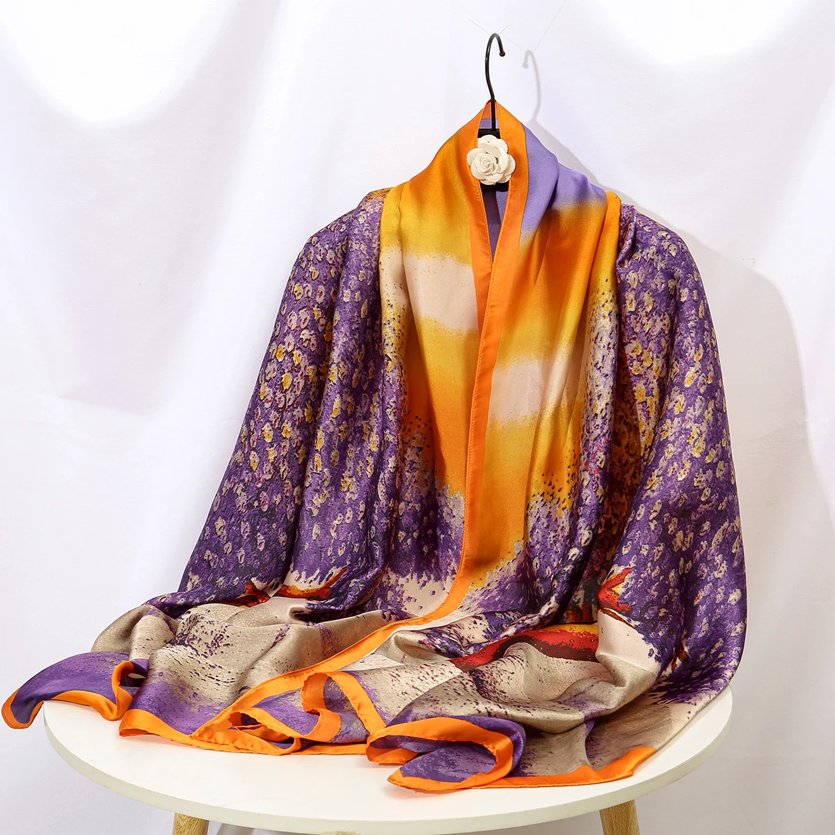 

New Print Silk Scarf Shawls For Women Luxury Design Hijab Beach Shawl Muslim Headband Headscarf Wraps 180*85cm