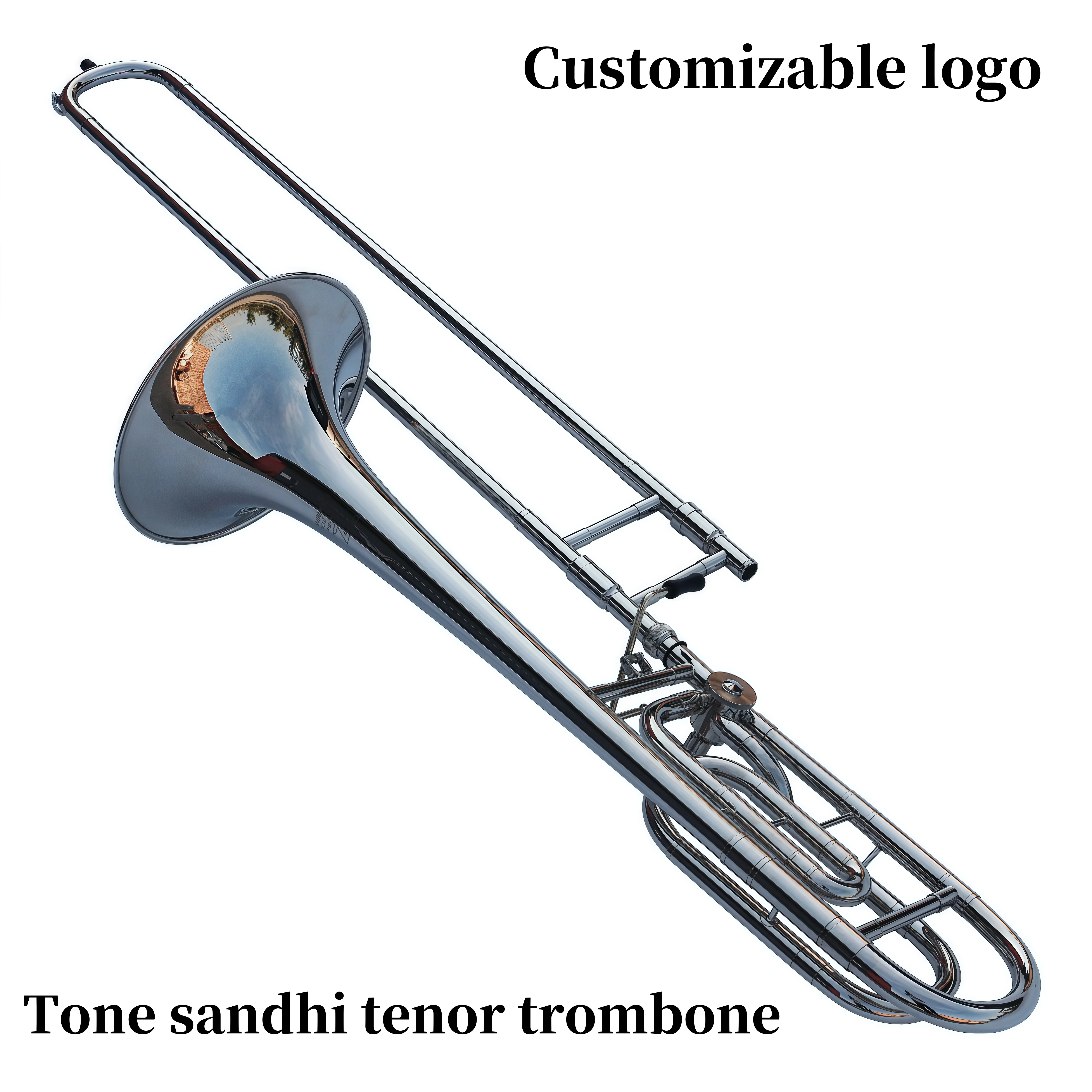 Tenor Trombone B-to-F-Tone Mid-Range Long Range Nickel-Plated Brass Material