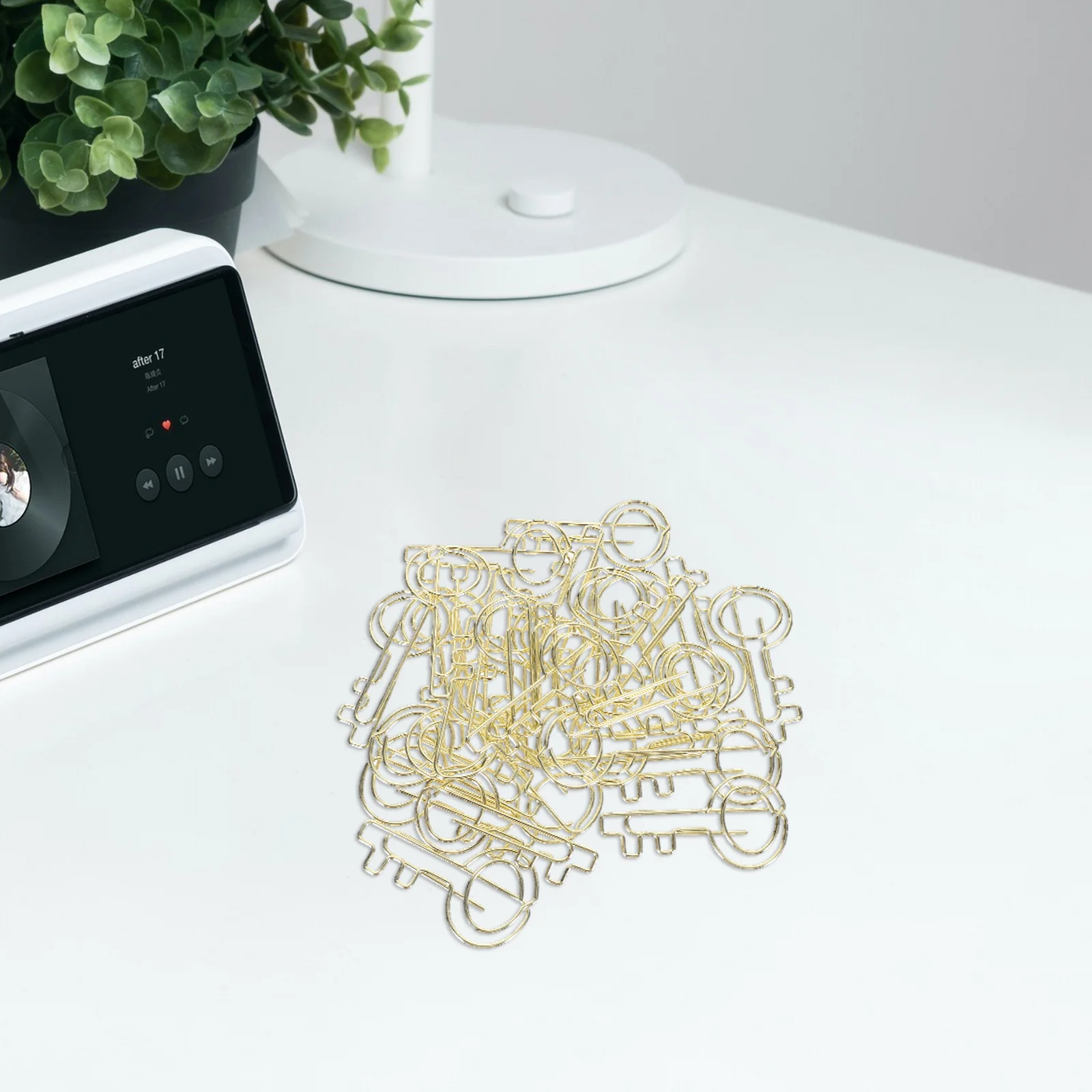 

30Pcs Cute Paper Clips Key Style Mini Office Supplies Plating Small Document Clips for Files Bills Students Desk Accessories