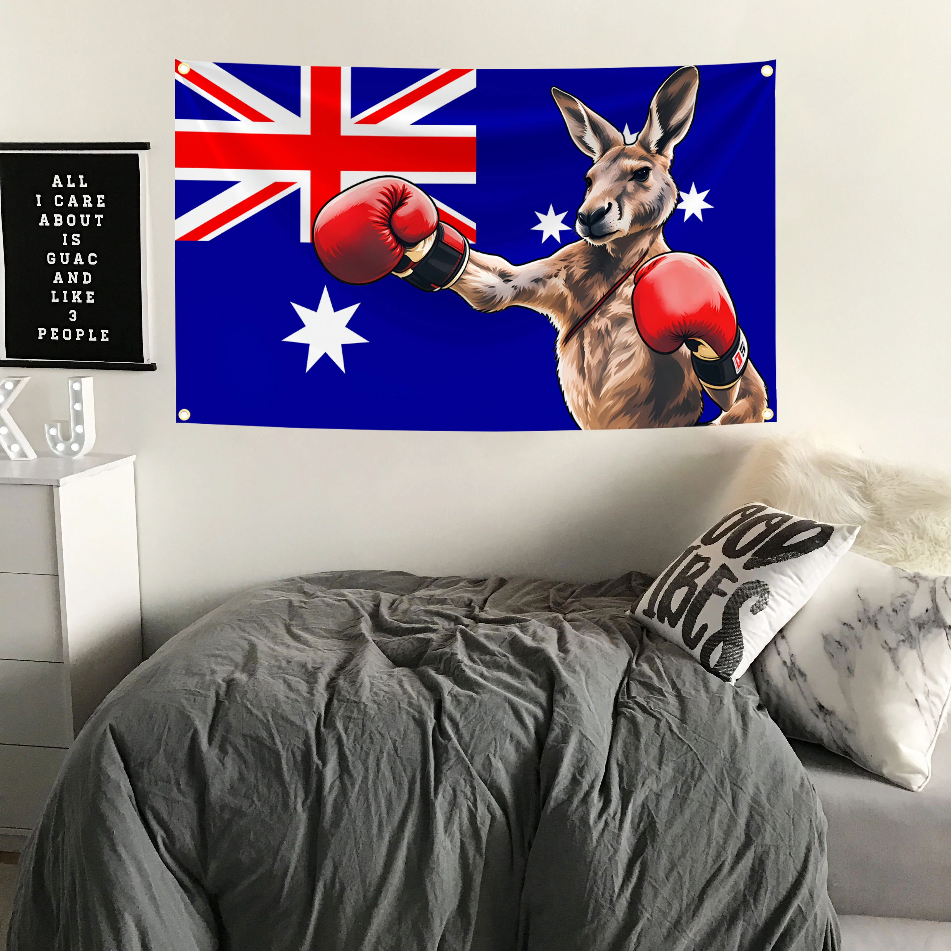 60x90cm 90x150cm 120x180cm Boxing Kangaroo Flag Bold AUSTRALIA Print Square Patriotic Decor Polyester Outdoor Garden