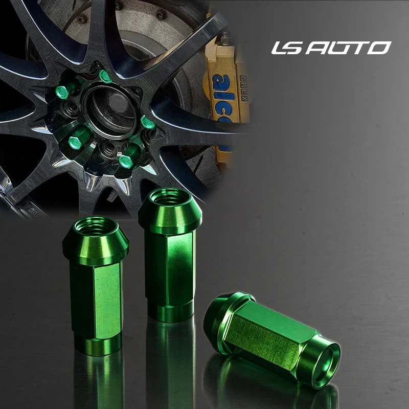 Car Titanium Alloy Green Wheel Nuts Wheel Titanium Lug Nuts M12x1.5/M12x1.25