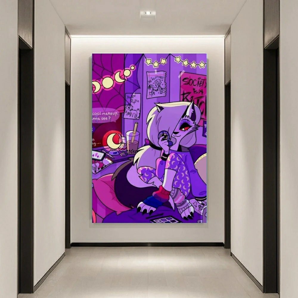 H-Hazbin Cartoon Hotel Alastor Chibis Velvette Cross Stitch Diamond Painting Element Offers 5D DIY Art Full Mosaic Embroidery