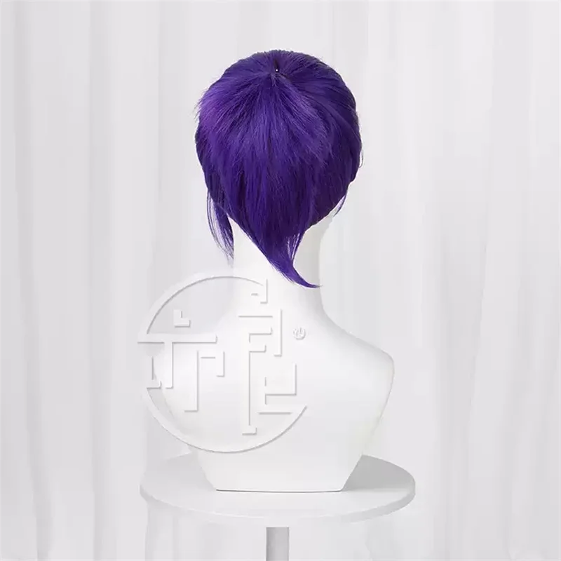 Rambut palsu Cosplay Mikage Reo kunci biru rambut sintetis tahan panas ungu topi Wig + karnaval peran pesta Halloween