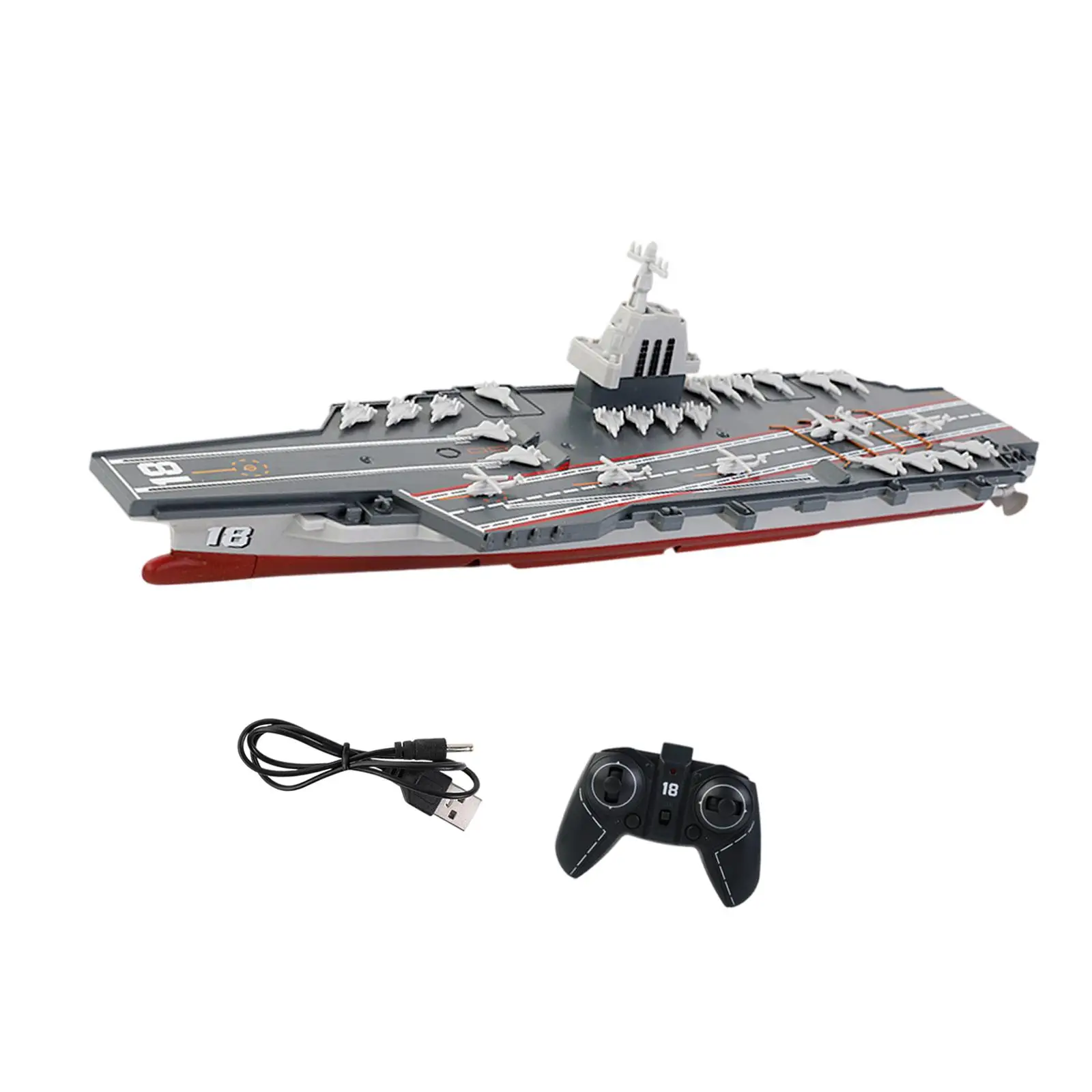 RC Aircraft Carrier Model Toy Charging RC Boat for Kids Adults Boys Girls