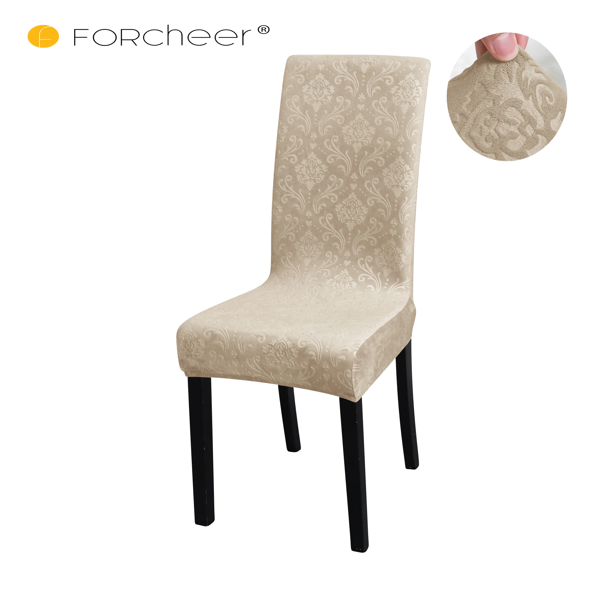 1 Piece velvet Dining Chair Covers Embossing Velvet Chair Cover For Home Hotel Banquet Party Elastic Fabric