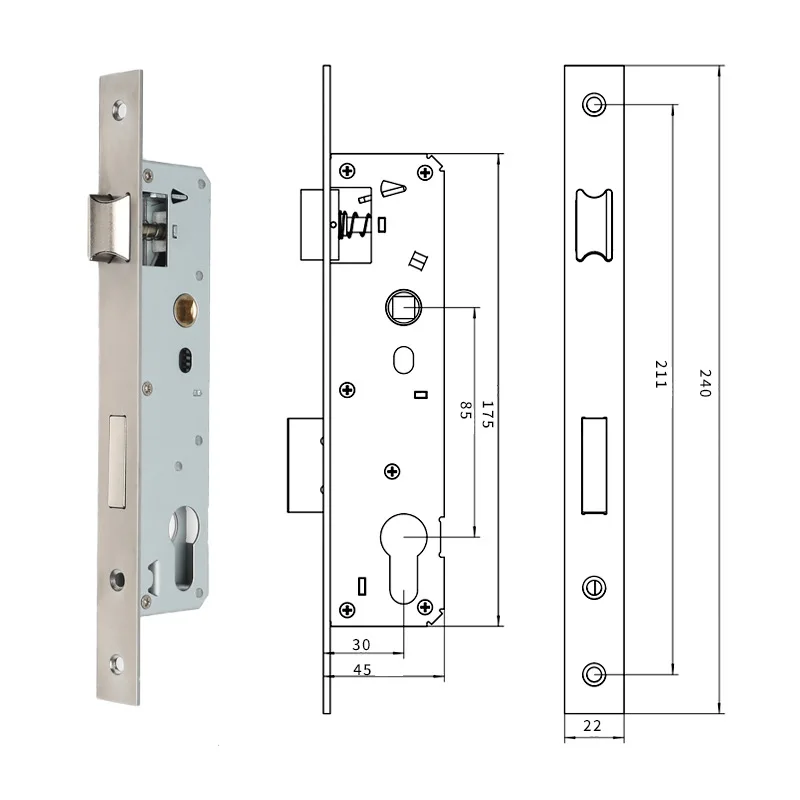 

Series Single & Multipoint Aluminum Alloy Indoor Wooden Door Lock Body Lockset Accessories, Cylinder Lock & Aluminum Alloy Door