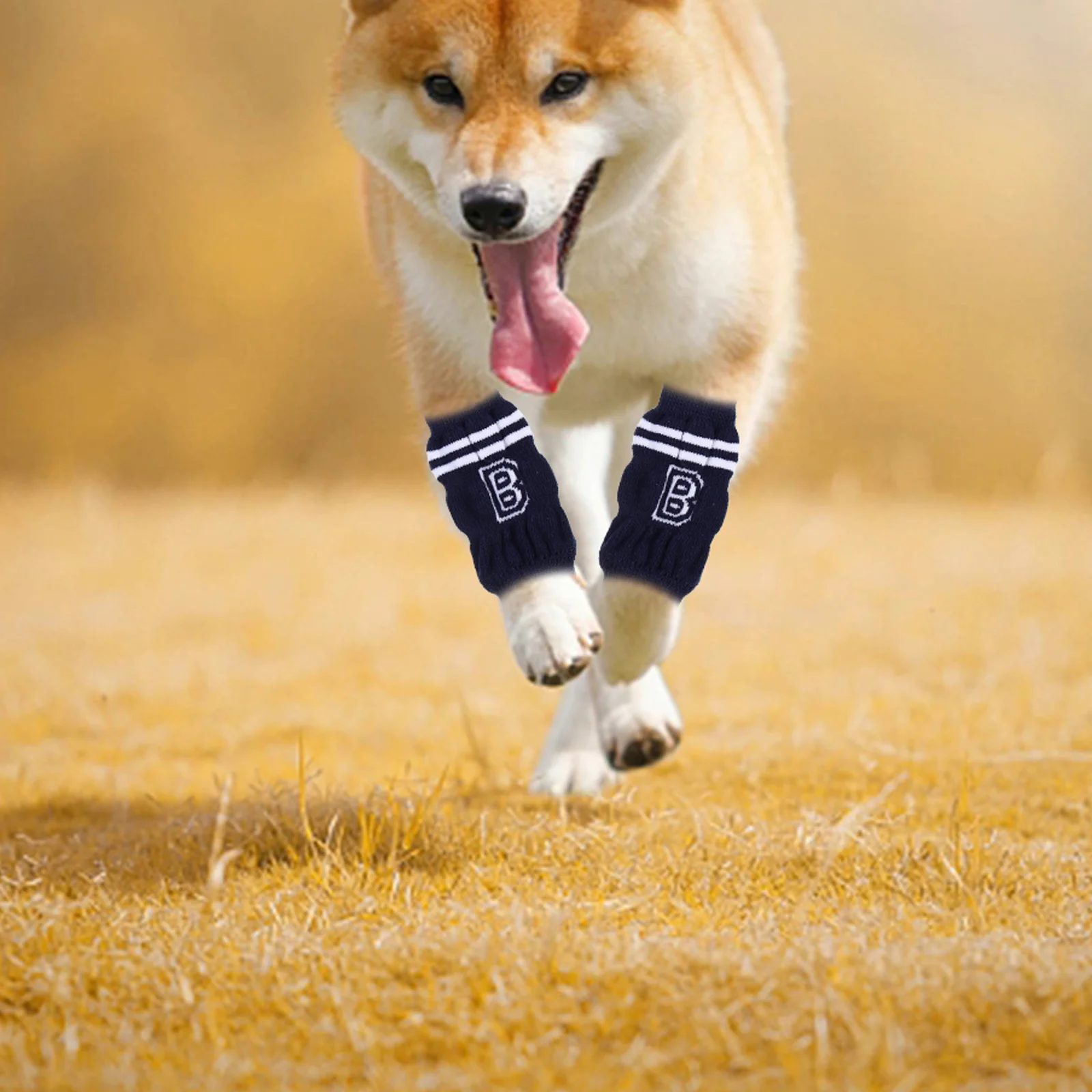 4 قطعة أكمام ساق الكلب لينة المضادة للانزلاق الحيوانات الأليفة الساق الجوارب قابل للغسل تنفس الدافئة واقية للكلاب الصغيرة جوارب للكلاب