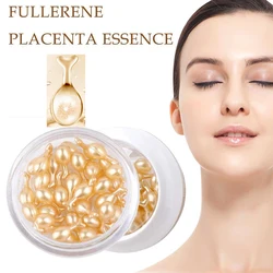 Fullerene Placenta Capsule Essence Facial Brighten Serum Moisturizing Nourishing Anti-Wrinkle Vitamin E Hyaluronic Acid Skincare