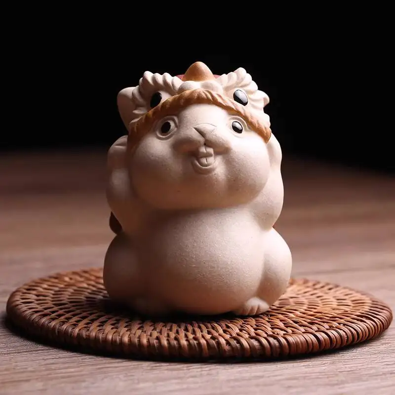 Yixing Purple Clay Pet Ornaments, Lion Dance Rabbit, By Renowned Artist Zhao Yonghui, Fully Handmade Toys, Exquisite Pieces