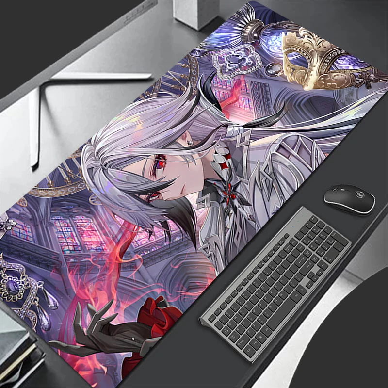 Genshin Impact Arlecchino Mousepad Anime Gaming Mouse Mat Gamer Locking Edge Computer Mouse Pad Office Pad table mat Mousepad