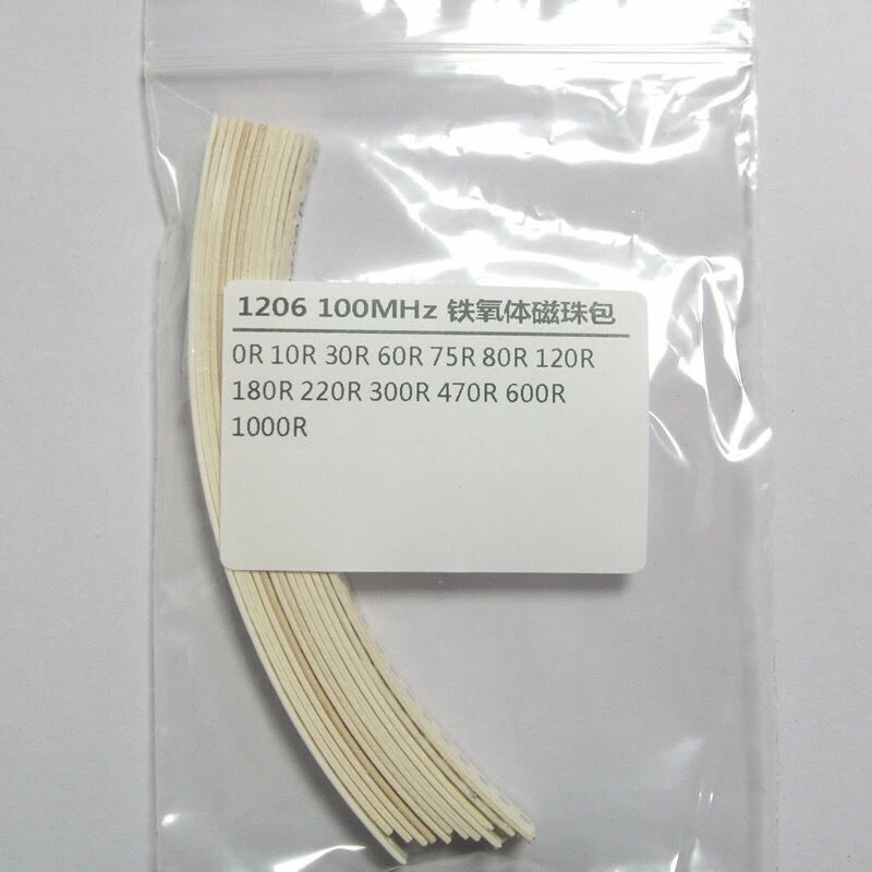 1 borsa 0603 0805 1206 SMD Pacchetto induttore per perline magnetiche Specifiche comuni 0R~1000R 1NH~100UH AEAK