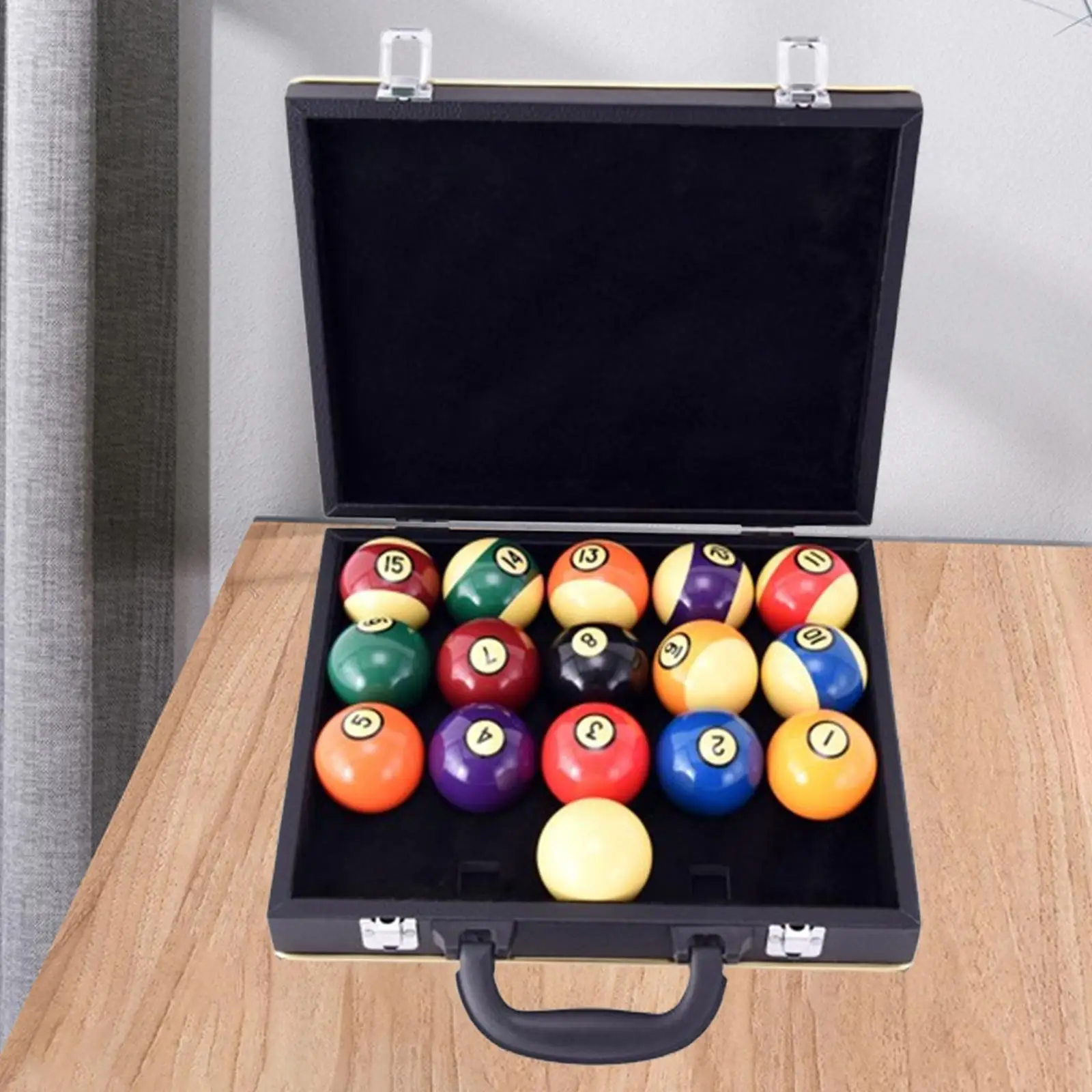 

Pool Ball Case with Carry Handle Snooker Pool Carrying Case Holds 16 Balls Hard Case Billiards Accessories