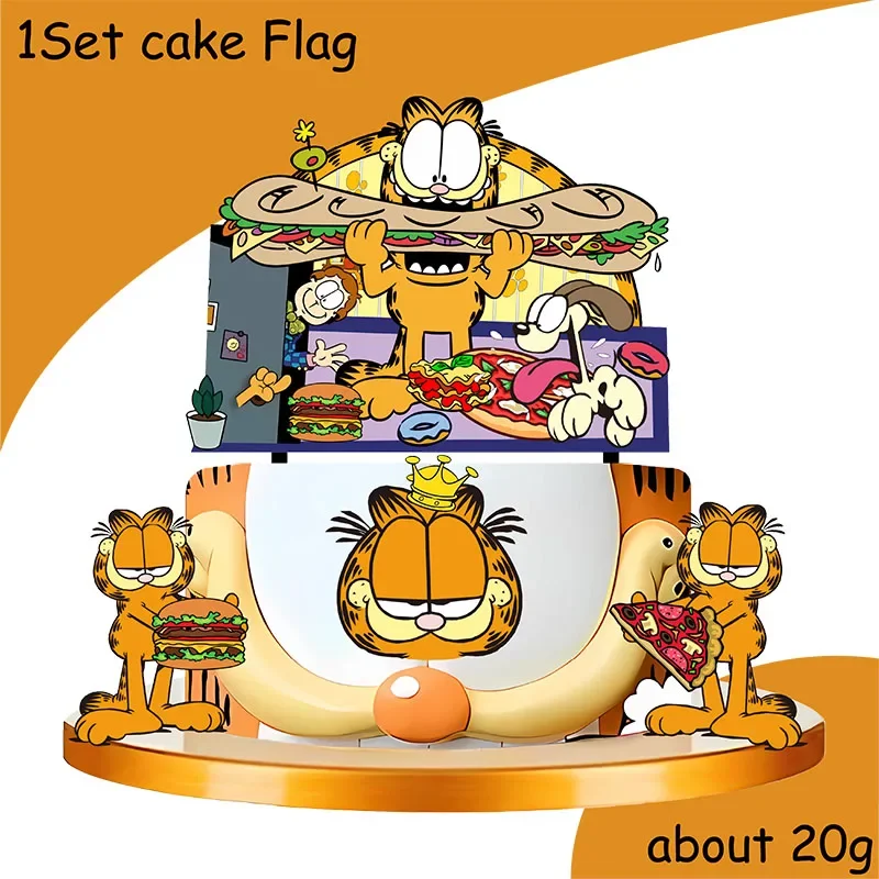 การ์ตูน Disney Garfield Theme Party Supplies บนโต๊ะอาหารถ้วย Topper เด็กทารกเด็กหญิงวันเกิดตกแต่ง Baby Shower