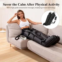 Masajeador profesional de presión de ondas de aire con 01 adaptadores, diseño ergonómico enchufable de 110-220V para piernas y uso doméstico portátil de cuerpo completo