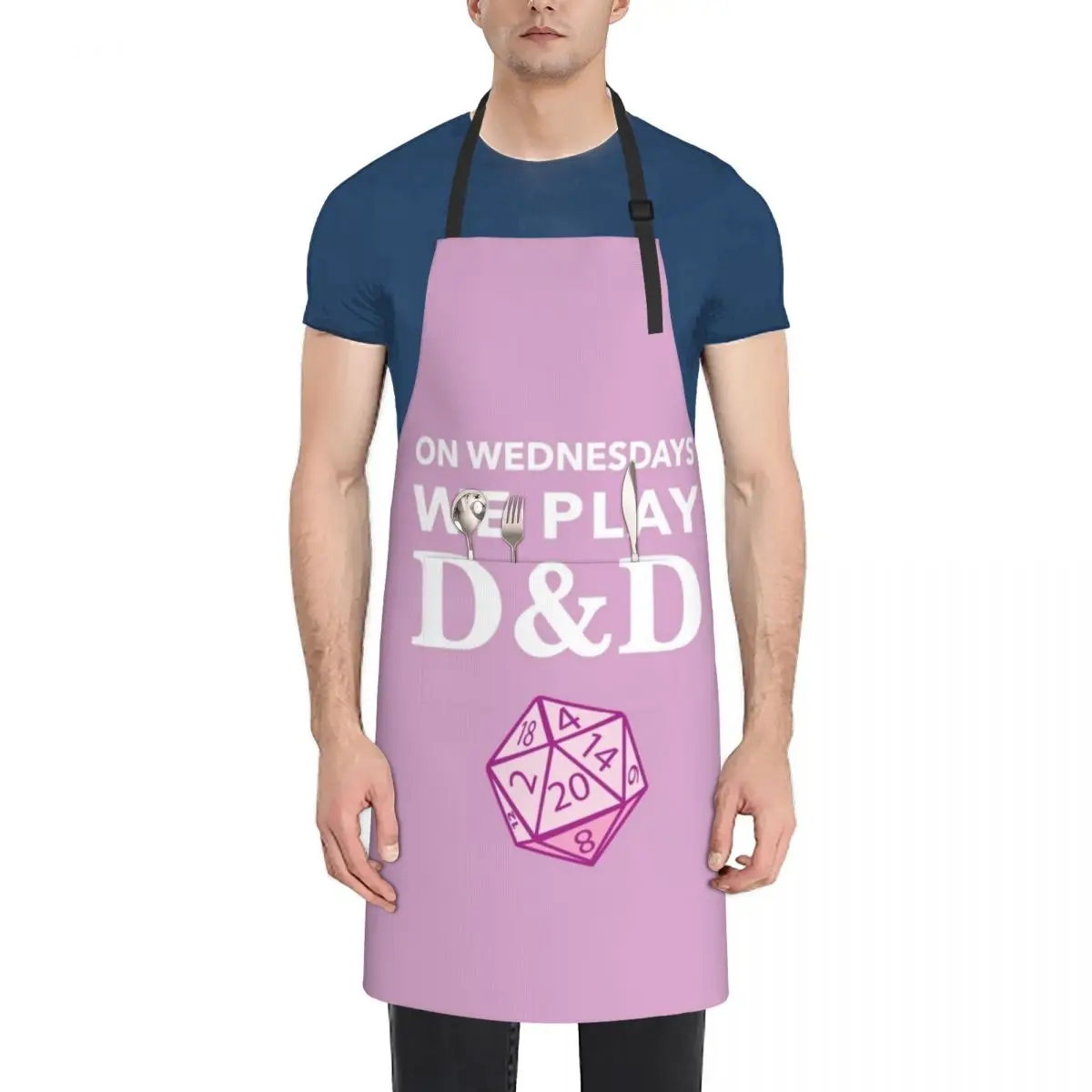 On Wednesdays We Play D&D - Pink Apron Home And Kitchen cooks clothes Cute Kitchen Accessories Apron