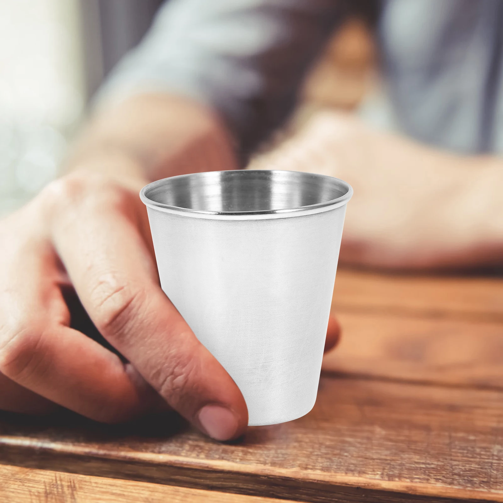 

6 Pcs Stainless Steel Children Water Cups 70ml Shatterproof Beer Glasses Shatterproof Cups for Home Office Travel