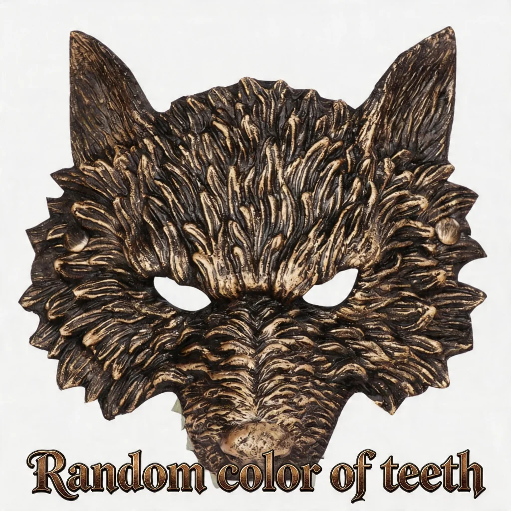 Realistische 3D-Wolfsmaske für Erwachsene, Weiches Kunstleder-Material, Ideal für Halloween-Cosplay & Maskenbälle – Detail 8