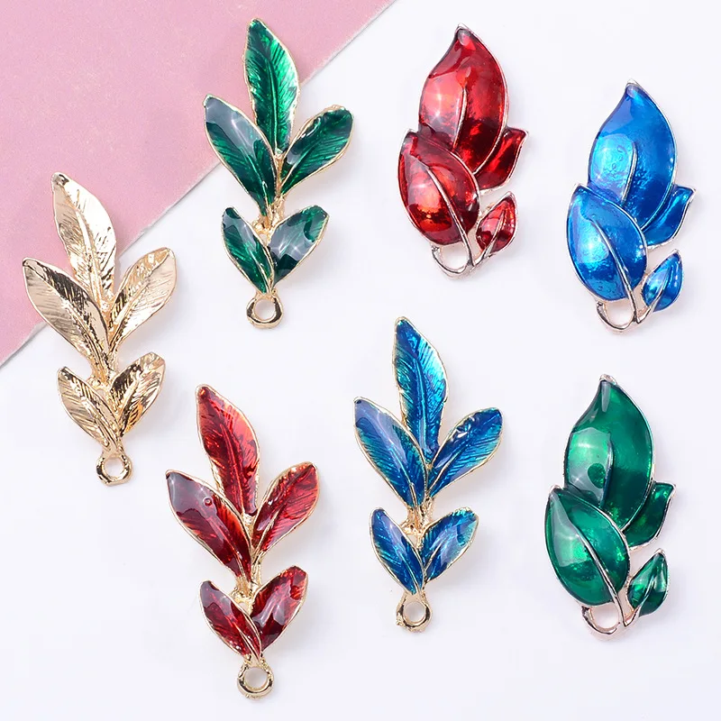 

100Pc set wholesale DIY handmade jewelry bride hair accessories group fan tree branches tree branches dripping oil antique alloy