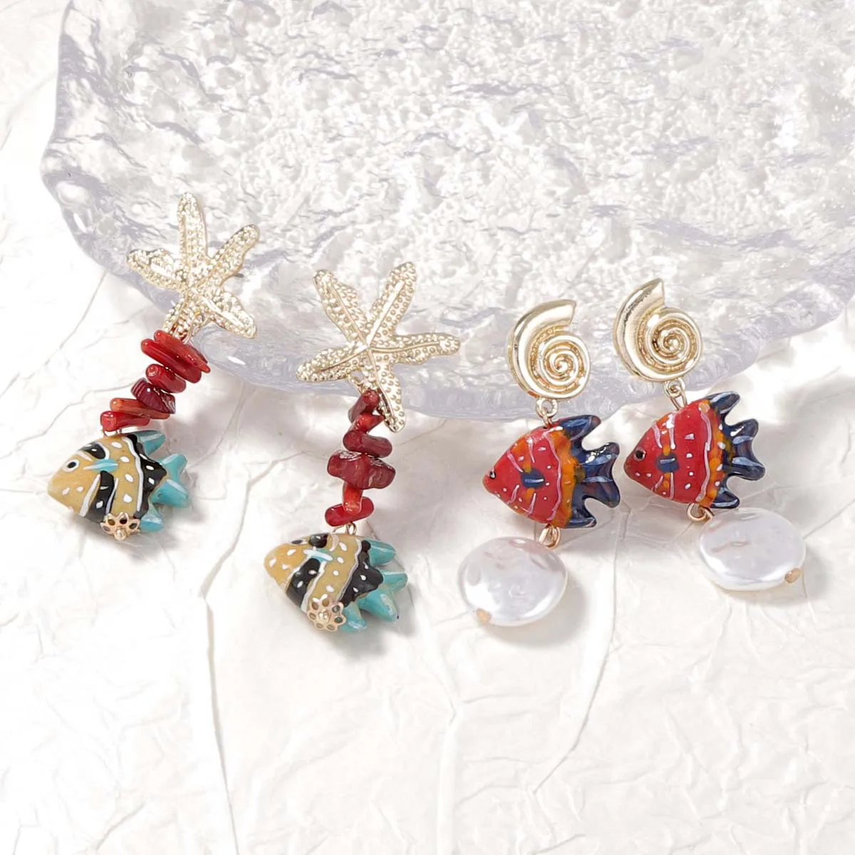 

2025 Trend Star&Fish Dangling Earrings High Quality Summer Beach Boho Women Jewelry Holiday Party Charm Accessories Girl Gifts ﻿