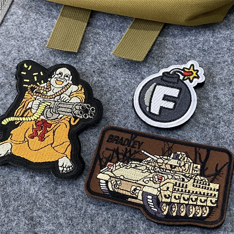 Parche bordado de tanque militar, pegatina, insignia de moral, parches de gancho y bucle para ropa, adorno para mochila - imagen 3
